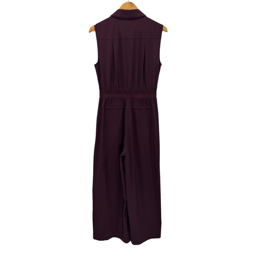 Athleta Brooklyn Heights Wide Leg Jumpsuit Size 6 Burgundy Work Travel - Picture 5 of 12